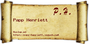 Papp Henriett névjegykártya