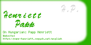 henriett papp business card